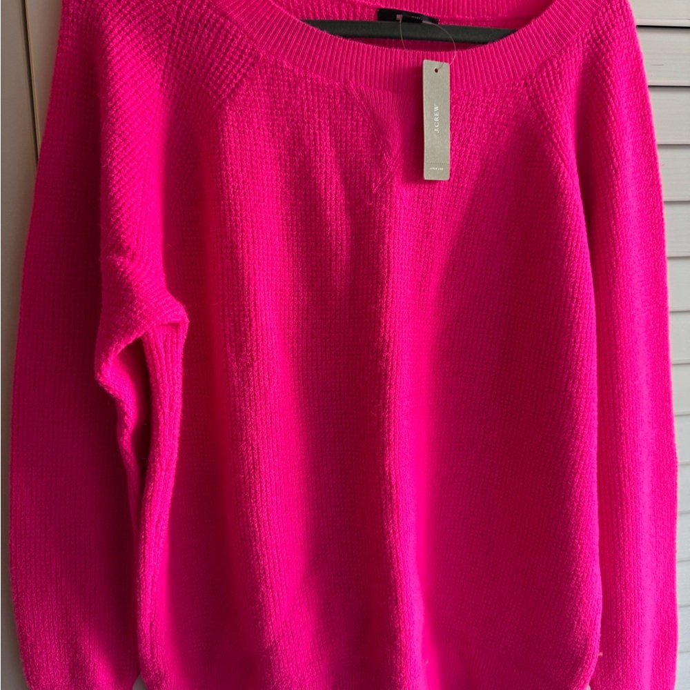 J. Crew Vibrant Pink Crew Neck Sweater